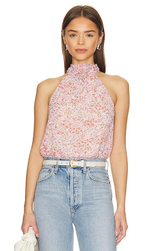 1. STATE Tie Back Halter Top in Peach