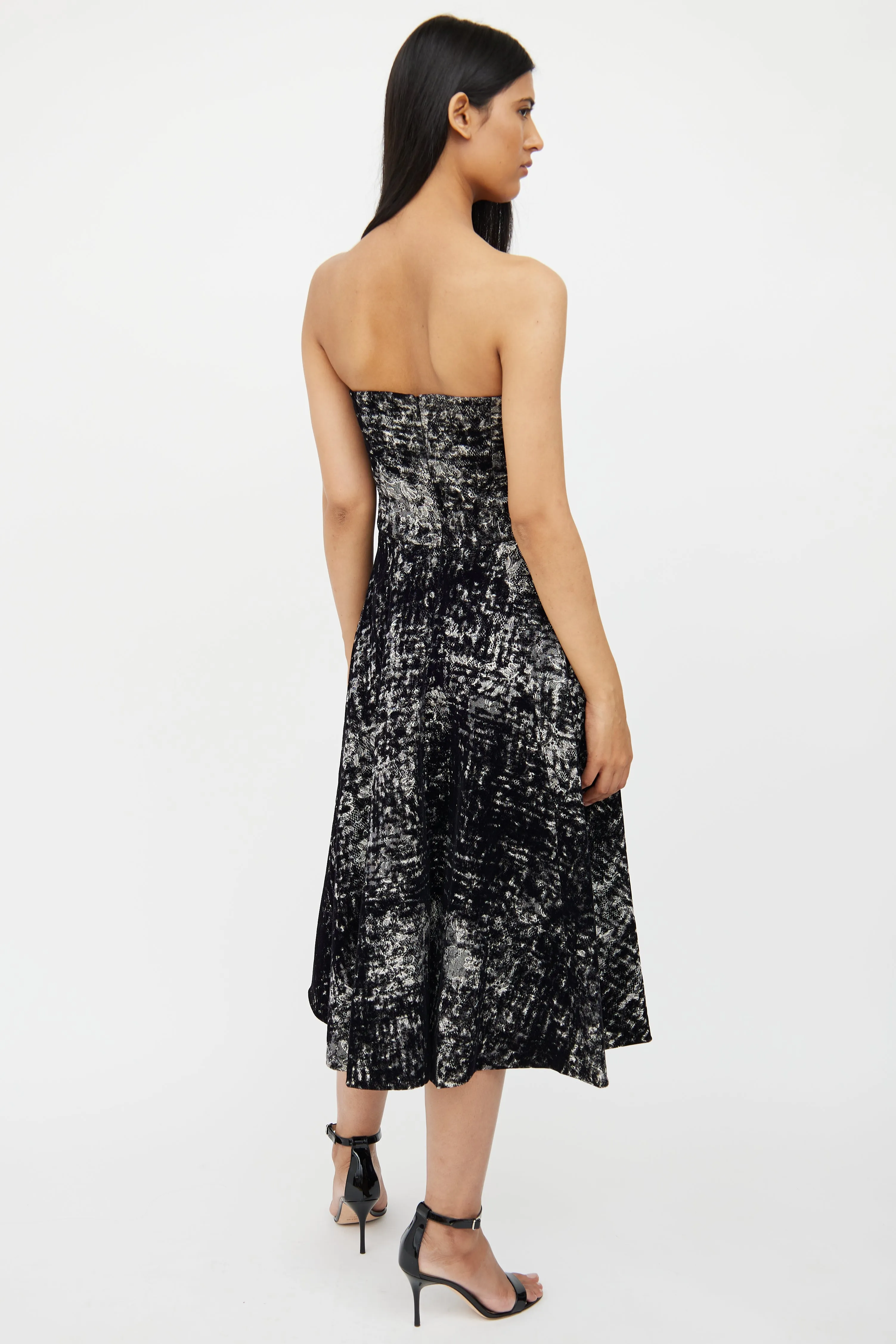 Black & White Velvet Lace Dress
