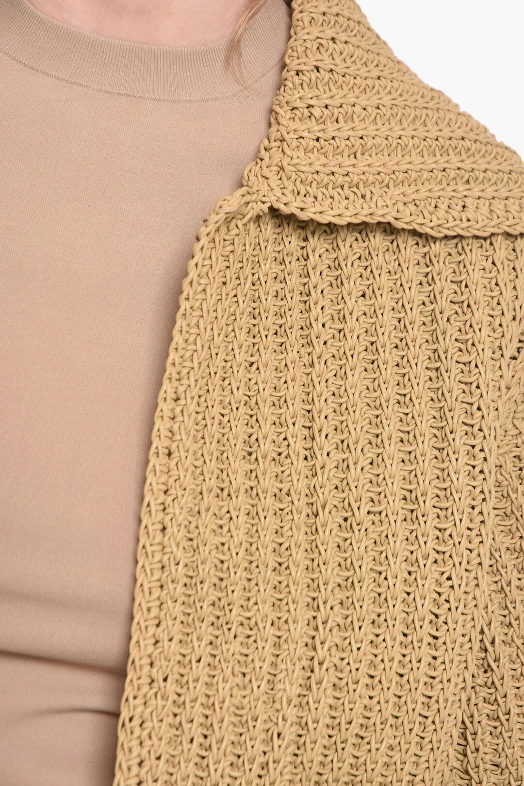 Bottega Veneta SALON 01 Hand-knitted Leather Coat