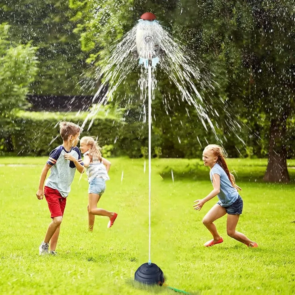 Kids Flying Rocket Water Sprinkler Toy for Outdoor Play