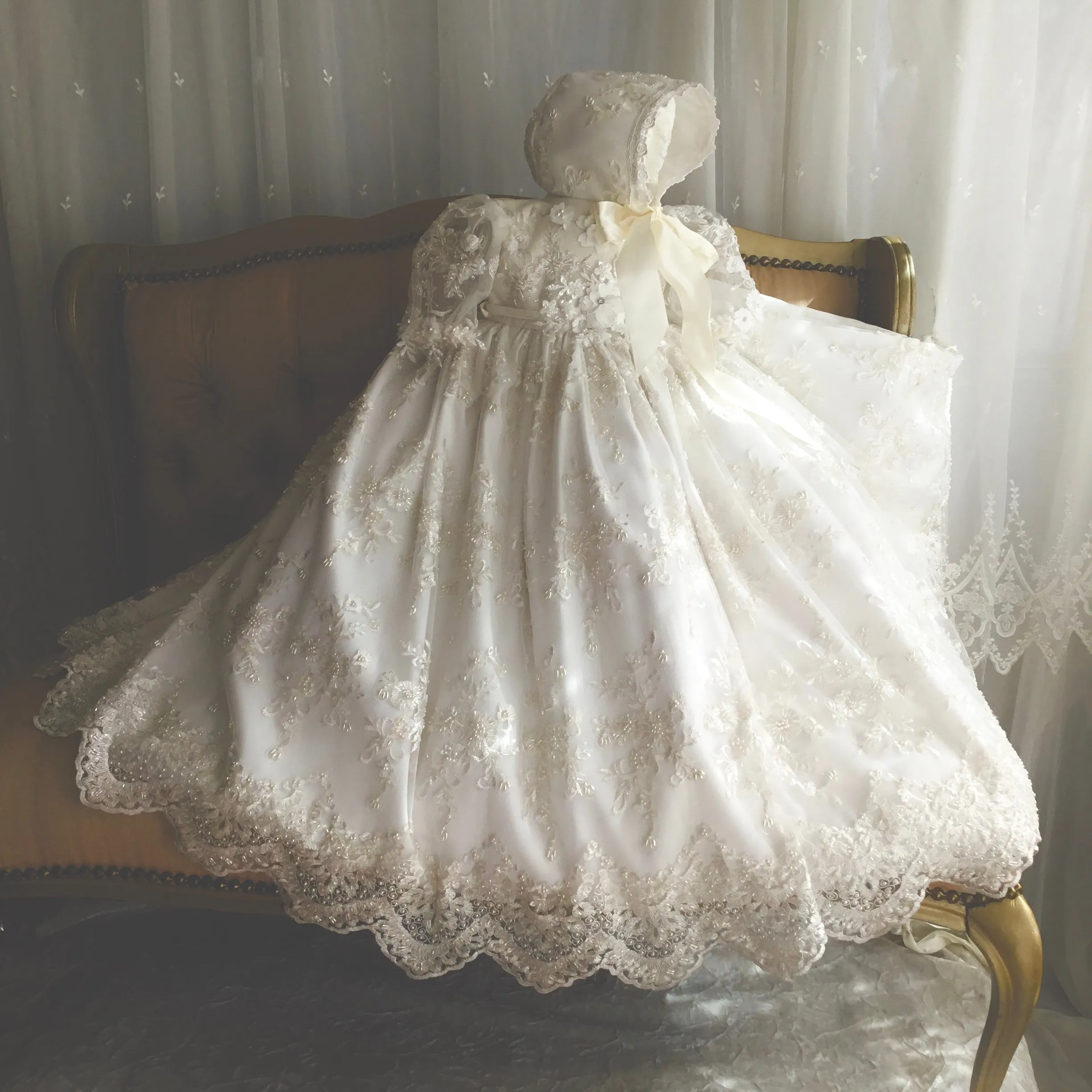 Lace Christening Gown - Leonor 12m