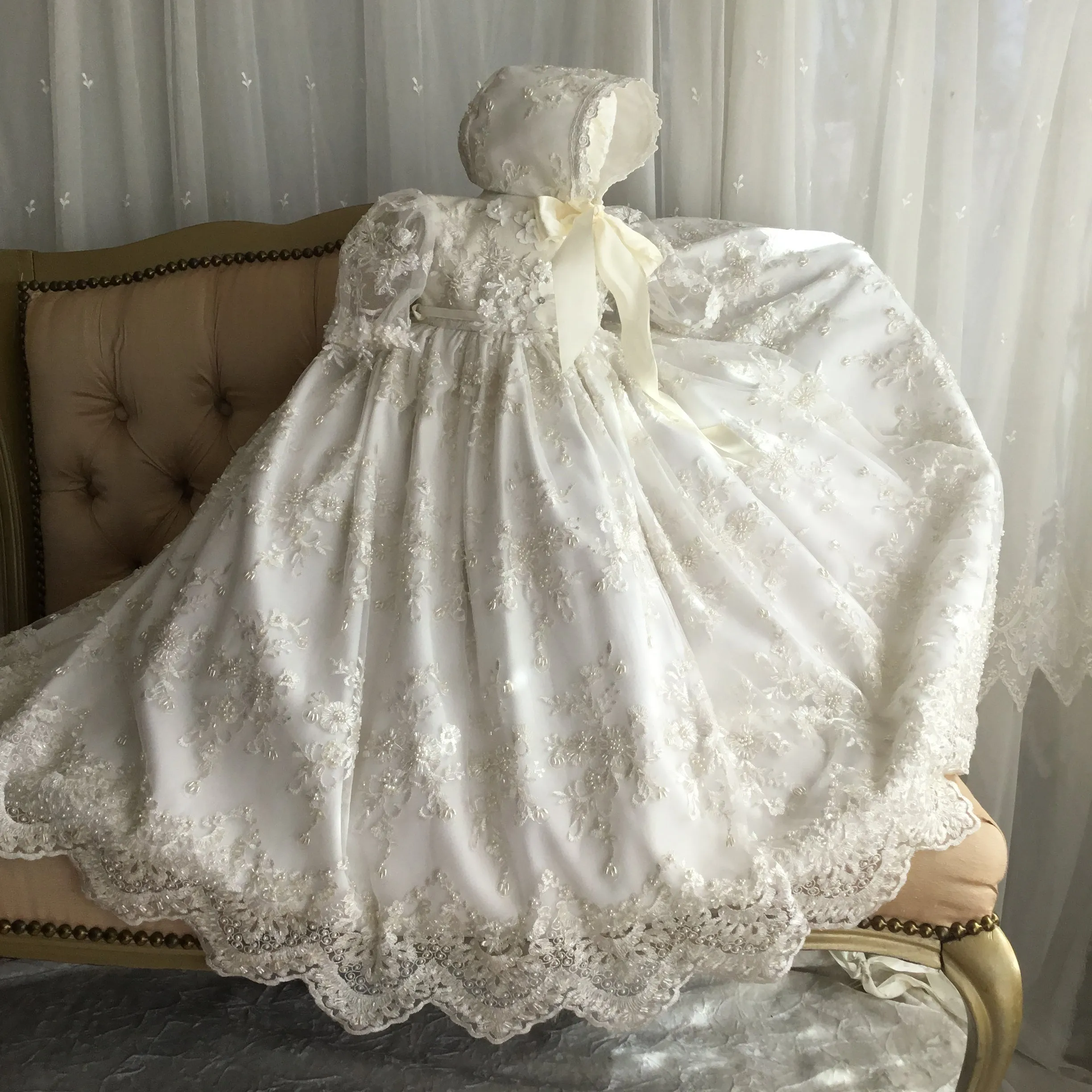 Lace Christening Gown - Leonor 12m