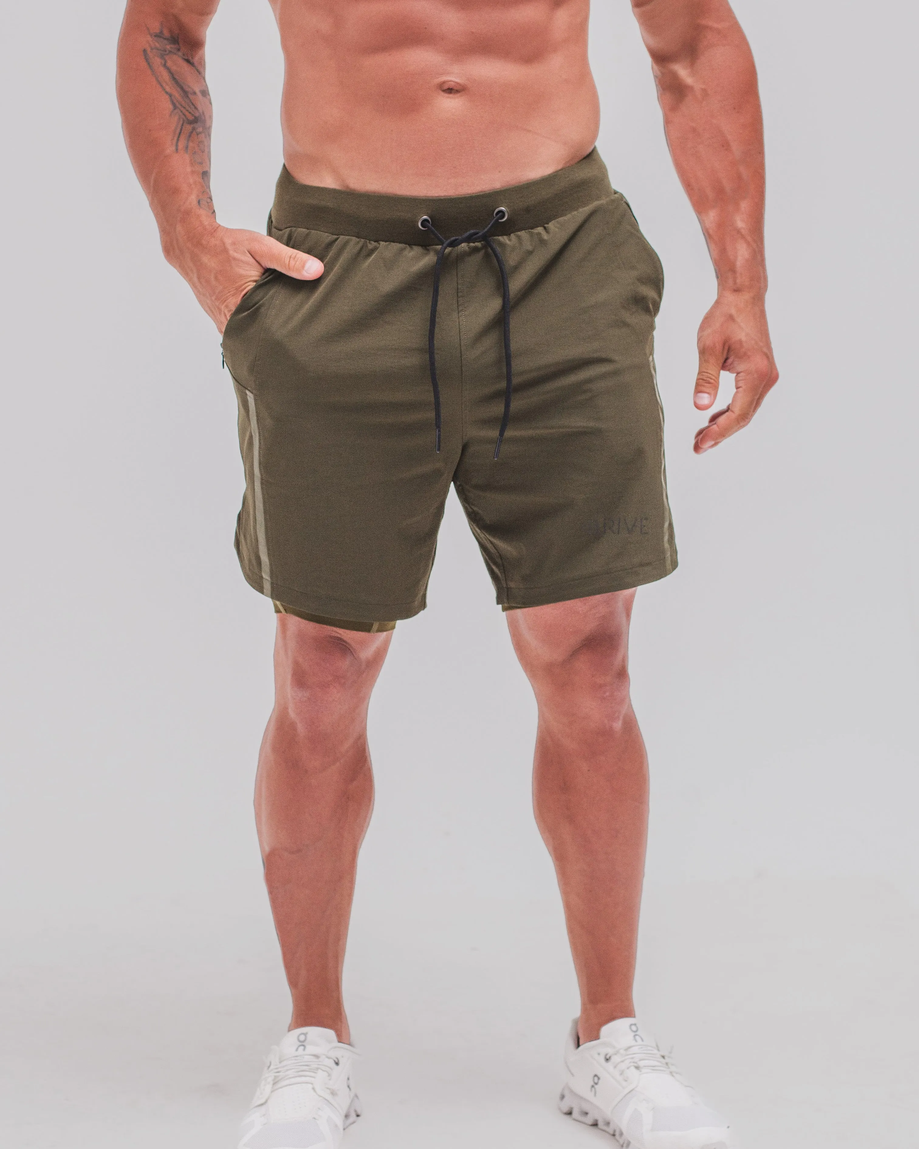 Performance 2-In-1 Shorts - Olive